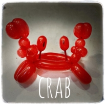balloon twisting, balloon, balloon animal, birthday party, crab, 