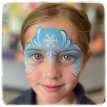 Elsa face painting design, snowflakes