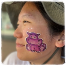 Cute hippo cheek face paint