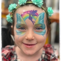 butterfly face painting in Tauranga on a birthday party
