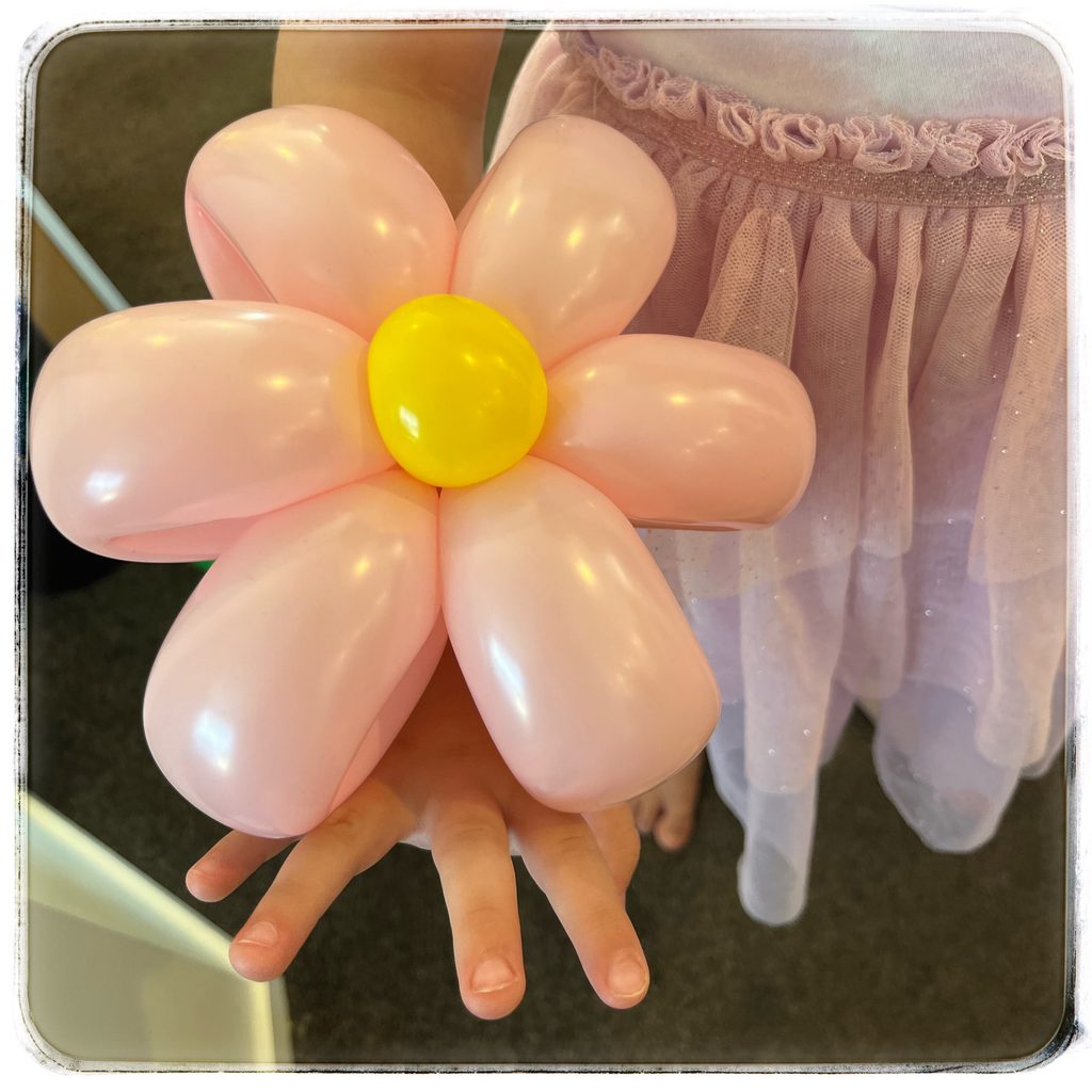 face painting and balloon twisting animals on a birthday party